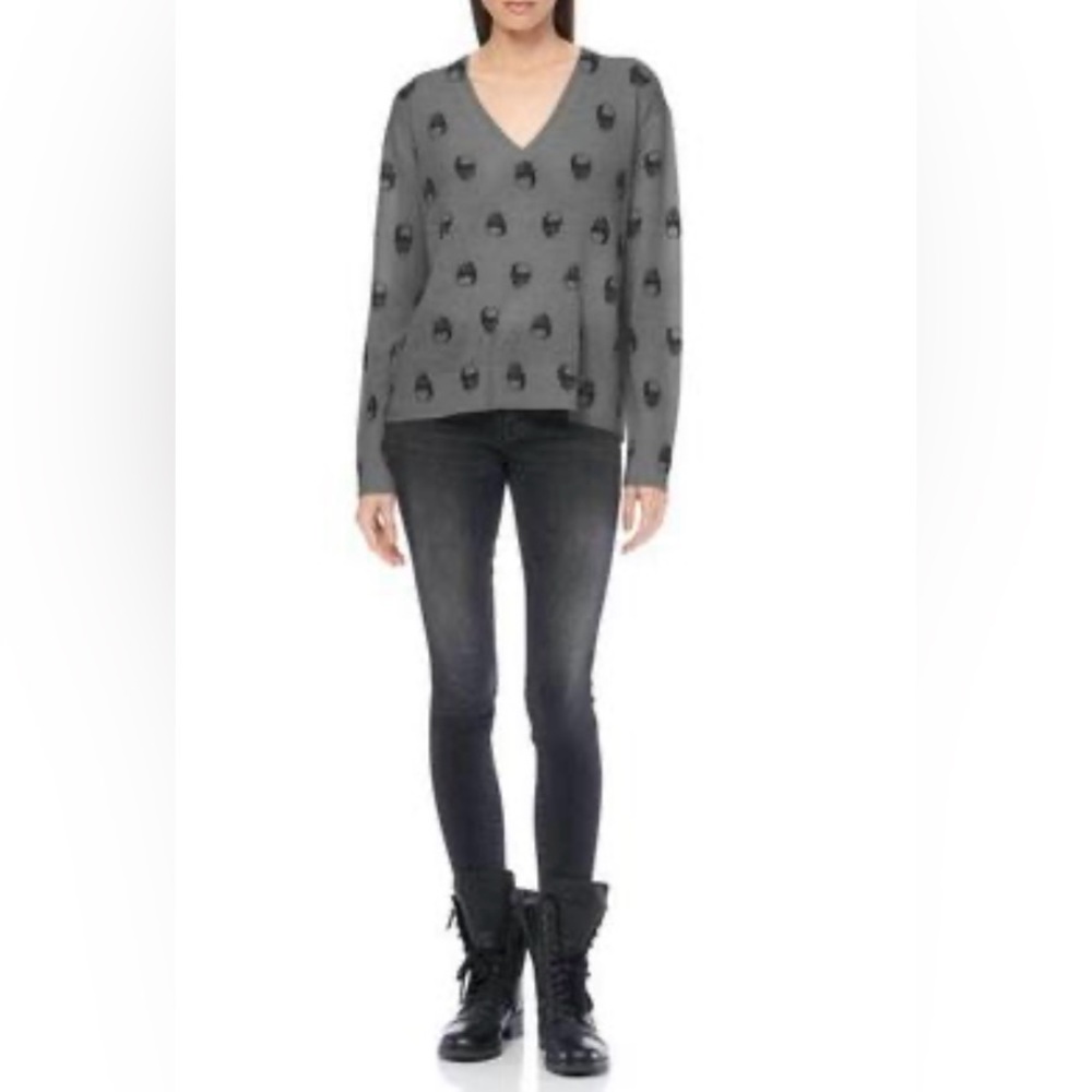 360 Cashmere Jolie Skull Sweater